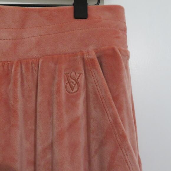 Victoria's Secret On Point Womens Sz L Pink Orange Velour Sweater Jogger Set - Picture 10 of 11